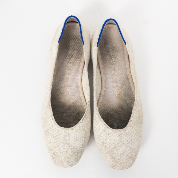 Rothy's Cream and White The Square Ballet Flat in Lily - Picture 3 of 16